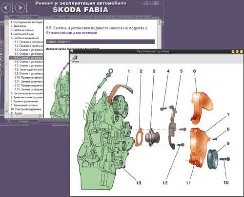 Skoda fabia: снятие и установка водяного насоса на моделях с бензиновыми двигателями - система охлаждения - инструкция по эксплуатации автомобиля skoda fabia