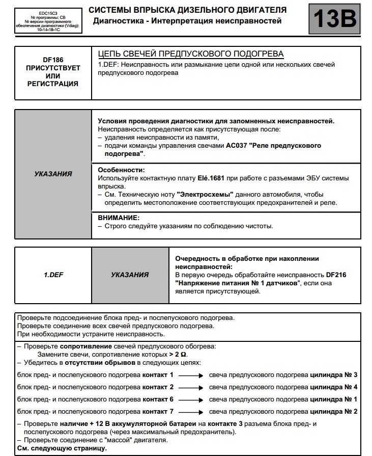 Коды неисправности рено