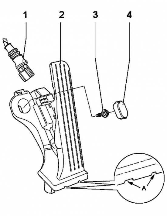 Снятие и установка педали акселератора