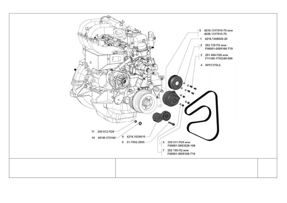 Двигатель 4216 ремень генератора установка